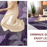 Ultra Soft Area Rug, Non Slip, Stain Resistant, Washable Area Rugs for Living Room, Bedroom, Rustic Ogee Print Aesthetic(Purple)
