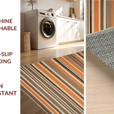 Ultra Soft Area Rug, Non Slip, Stain Resistant, Washable Area Rugs for Living Room, Bedroom, Artistic Cordaman Stripe Aesthetic(Orange)