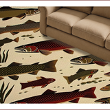 Vibrant Inspired Trout Motif(Beige)