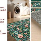 Ultra Soft Area Rug, Non Slip, Stain Resistant, Washable Area Rugs for Living Room, Bedroom, Chic Earthy Botanical Elegance(Green)