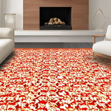 Lively Retro Flower Print(Red)