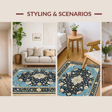 Ultra Soft Area Rug, Non Slip, Stain Resistant, Washable Area Rugs for Living Room, Bedroom, Striking Modern Lattice Patterns(Blue)