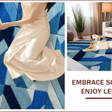 Ultra Soft Area Rug, Non Slip, Stain Resistant, Washable Area Rugs for Living Room, Bedroom, Space-Themed Round Kids Playroom Rug Washable(Blue)