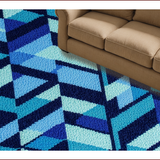 Ultra Soft Area Rug, Non Slip, Stain Resistant, Washable Area Rugs for Living Room, Bedroom, Turtle Geometric Poolside(Blue)