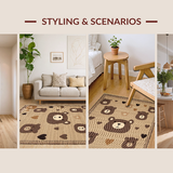 Ultra Soft Area Rug, Non Slip, Stain Resistant, Washable Area Rugs for Living Room, Bedroom, Whimsical Animal Print Aesthetic(Beige)
