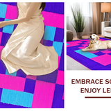 Ultra Soft Area Rug, Non Slip, Stain Resistant, Washable Area Rugs for Living Room, Bedroom, Whimsical Colorful Tile Arrangement(Purple)