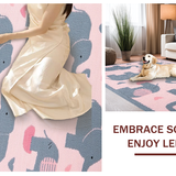 Ultra Soft Area Rug, Non Slip, Stain Resistant, Washable Area Rugs for Living Room, Bedroom, Rustic Vintage Elephant Graphic(Pink)