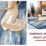 Ultra Soft Area Rug, Non Slip, Stain Resistant, Washable Area Rugs for Living Room, Bedroom, Lively Watercolor Splash Pattern(Blue)