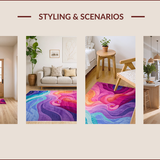 Ultra Soft Area Rug, Non Slip, Stain Resistant, Washable Area Rugs for Living Room, Bedroom, Charming Colorful Shag Texture(Purple)