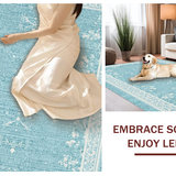 Ultra Soft Area Rug, Non Slip, Stain Resistant, Washable Area Rugs for Living Room, Bedroom, Dainty Water Absorbent Bath Mat With Coquette Bow And Feminine Touch(Blue)