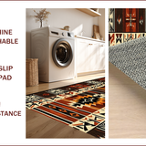 Ultra Soft Area Rug, Non Slip, Stain Resistant, Washable Area Rugs for Living Room, Bedroom, Native American Pattern Bedroom Stain-Resistant Carpet(Brown)