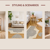 Ultra Soft Area Rug, Non Slip, Stain Resistant, Washable Area Rugs for Living Room, Bedroom, Antelope Print Oushak(Beige)