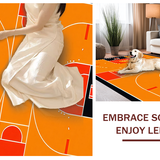 Ultra Soft Area Rug, Non Slip, Stain Resistant, Washable Area Rugs for Living Room, Bedroom, Youthful Circular Playtime Design(Orange)