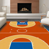 Ultra Soft Area Rug, Non Slip, Stain Resistant, Washable Area Rugs for Living Room, Bedroom, Striking Colorful Court Layout(Brown)
