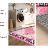 Ultra Soft Area Rug, Non Slip, Stain Resistant, Washable Area Rugs for Living Room, Bedroom, Soft Cotton Backing Dining Room Accent Rug(Pink)