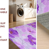 Ultra Soft Area Rug, Non Slip, Stain Resistant, Washable Area Rugs for Living Room, Bedroom, Dreamy Plush Blossom Arrangement(Purple)