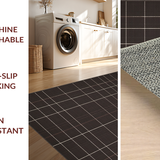 Ultra Soft Area Rug, Non Slip, Stain Resistant, Washable Area Rugs for Living Room, Bedroom, Urban Stylish Plaid Visual Harmony(Brown)