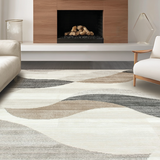 Ultra Soft Area Rug, Non Slip, Stain Resistant, Washable Area Rugs for Living Room, Bedroom, Elegant Earthy Toned Design(Beige)