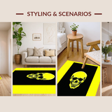 Ultra Soft Area Rug, Non Slip, Stain Resistant, Washable Area Rugs for Living Room, Bedroom, Chic Monochrome Punk Statement Piece(Yellow)