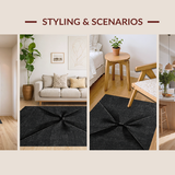 Ultra Soft Area Rug, Non Slip, Stain Resistant, Washable Area Rugs for Living Room, Bedroom, Dramatic Black Bow Rug:  Coquette Room Accent(Black)