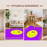 Ultra Soft Area Rug, Non Slip, Stain Resistant, Washable Area Rugs for Living Room, Bedroom, Trendy Cheerful Color Burst(Purple)