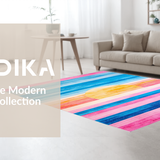 Ultra Soft Area Rug, Non Slip, Stain Resistant, Washable Area Rugs for Living Room, Bedroom, Serene Colorful Brushstroke Harmony(Pink)