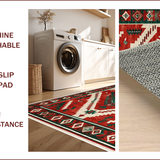 Ultra Soft Area Rug, Non Slip, Stain Resistant, Washable Area Rugs for Living Room, Bedroom, Farmhouse Vintage Christmas Living Room Washable Carpet(Red)