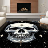 Ultra Soft Area Rug, Non Slip, Stain Resistant, Washable Area Rugs for Living Room, Bedroom, Edgy Monochrome Gothic Accents(Black)