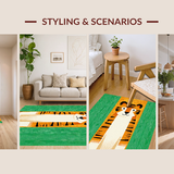 Ultra Soft Area Rug, Non Slip, Stain Resistant, Washable Area Rugs for Living Room, Bedroom, Vibrant Eclectic Print Design(Orange)