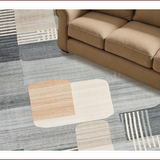 Ultra Soft Area Rug, Non Slip, Stain Resistant, Washable Area Rugs for Living Room, Bedroom, Chic Minimalist Textured Geometric Motif(Gray)