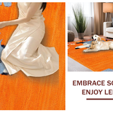 Ultra Soft Area Rug, Non Slip, Stain Resistant, Washable Area Rugs for Living Room, Bedroom, Expressive Youth Themed Illustrative Art(Orange)