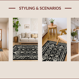 Ultra Soft Area Rug, Non Slip, Stain Resistant, Washable Area Rugs for Living Room, Bedroom, Trendy Monochrome Animal Motif(Black)