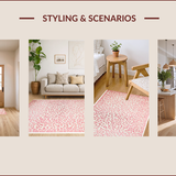 Ultra Soft Area Rug, Non Slip, Stain Resistant, Washable Area Rugs for Living Room, Bedroom, Soft Pastel Animal Print Elegance(Pink)