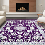 Ultra Soft Area Rug, Non Slip, Stain Resistant, Washable Area Rugs for Living Room, Bedroom, Elegant Purple Tiled Texture(Purple)