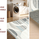Ultra Soft Area Rug, Non Slip, Stain Resistant, Washable Area Rugs for Living Room, Bedroom, Rustic Textured Swirl Arrangement(Gray)