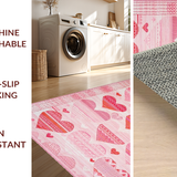 Ultra Soft Area Rug, Non Slip, Stain Resistant, Washable Area Rugs for Living Room, Bedroom, Whimsical Fluffy Heart Aesthetic(Pink)