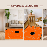 Ultra Soft Area Rug, Non Slip, Stain Resistant, Washable Area Rugs for Living Room, Bedroom, Energetic Orange and Black Design(Orange)