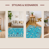 Ultra Soft Area Rug, Non Slip, Stain Resistant, Washable Area Rugs for Living Room, Bedroom, Durable Wool Entryway Pastel Area Rug(Blue)