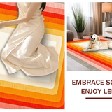 Ultra Soft Area Rug, Non Slip, Stain Resistant, Washable Area Rugs for Living Room, Bedroom, Soft Rainbow Tiled Aesthetic(Orange)