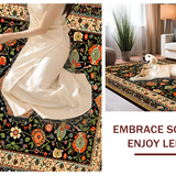 Ultra Soft Area Rug, Non Slip, Stain Resistant, Washable Area Rugs for Living Room, Bedroom, Artistic Black and Orange Visuals(Black)
