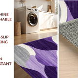 Ultra Soft Area Rug, Non Slip, Stain Resistant, Washable Area Rugs for Living Room, Bedroom, Contemporary Chic Geometric Fusion(Purple)