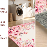 Ultra Soft Area Rug, Non Slip, Stain Resistant, Washable Area Rugs for Living Room, Bedroom, Contemporary Soft Colorful Petals(Pink)