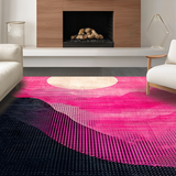 Ultra Soft Area Rug, Non Slip, Stain Resistant, Washable Area Rugs for Living Room, Bedroom, Gradient Black Pink Abstract Aesthetic(Pink)