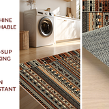 Ultra Soft Area Rug, Non Slip, Stain Resistant, Washable Area Rugs for Living Room, Bedroom, Bold Symmetrical Medallion Style(Brown)