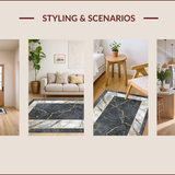 Ultra Soft Area Rug, Non Slip, Stain Resistant, Washable Area Rugs for Living Room, Bedroom, Contemporary Abstract Gold Patterning(Gray)