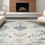 Ultra Soft Area Rug, Non Slip, Stain Resistant, Washable Area Rugs for Living Room, Bedroom, Rustic Tribal Abstract Aesthetic(Beige)