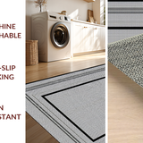 Ultra Soft Area Rug, Non Slip, Stain Resistant, Washable Area Rugs for Living Room, Bedroom, Contemporary Neutral Tiled Art(Gray)