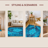 Ultra Soft Area Rug, Non Slip, Stain Resistant, Washable Area Rugs for Living Room, Bedroom, Distressed Blue Vintage Rug for Living Room(Blue)