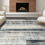 Ultra Soft Area Rug, Non Slip, Stain Resistant, Washable Area Rugs for Living Room, Bedroom, Farmhouse Style Black White Rug:  Woven Entryway Accent(Gray)