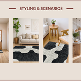Ultra Soft Area Rug, Non Slip, Stain Resistant, Washable Area Rugs for Living Room, Bedroom, Seasonal Moth Pattern Bathroom Washable Mat(Black)